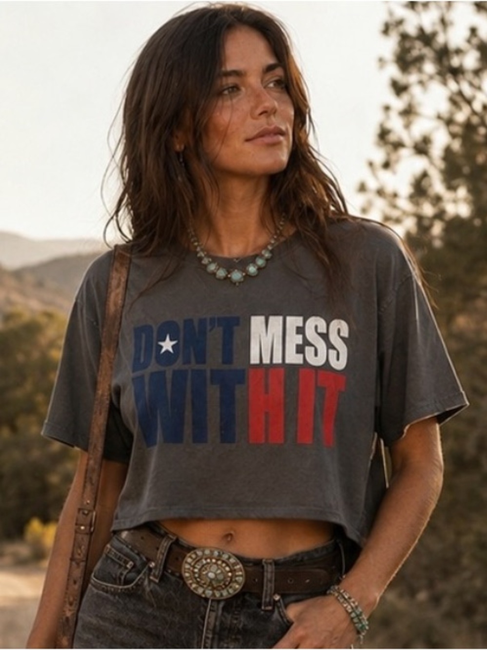 State Love Texas “Dont Mess with It” 100% Cotton cropped Graphic T shirt